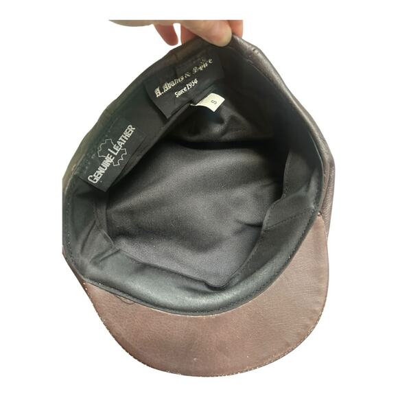 Vintage leather English flat cap Unisex Small - Picture 5 of 6